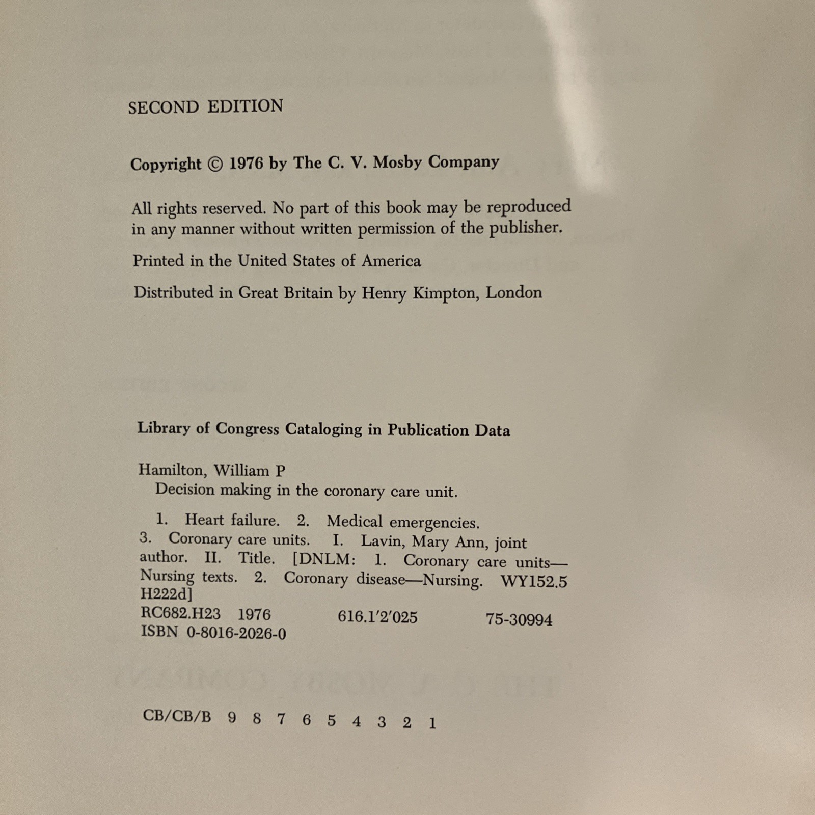 Decision Making In The Coronary Care Unit Nursing Education 1976 2nd Edition