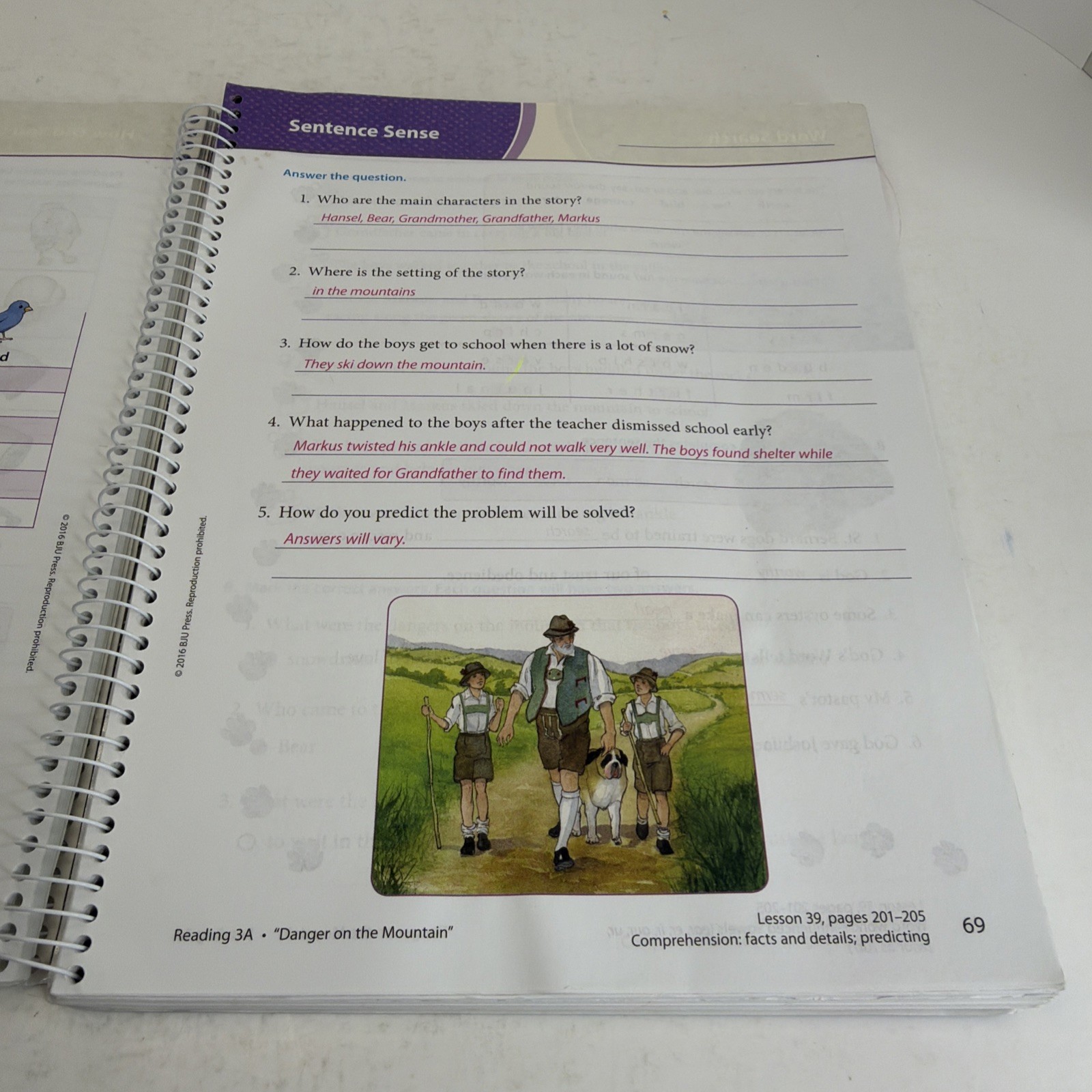 BJU Press Adventures in Reading 3 Worktext Answer Key Third Edition Paperback