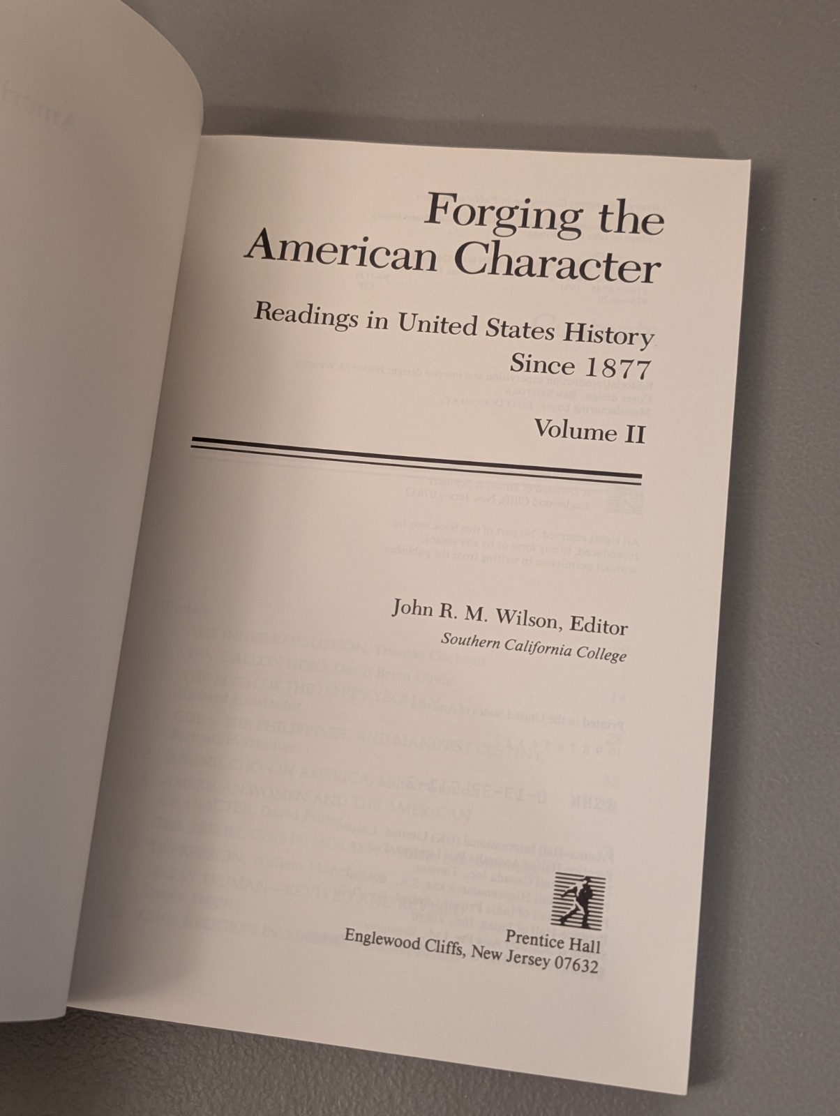 Forging the American Character – Vol 1 + 2 – Readings in United States History