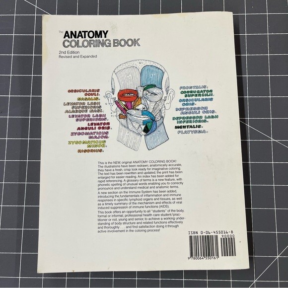 Vintage 1993 Anatomy Coloring Book Wynn Kapit/Lawrence M. Elson 2nd Edition