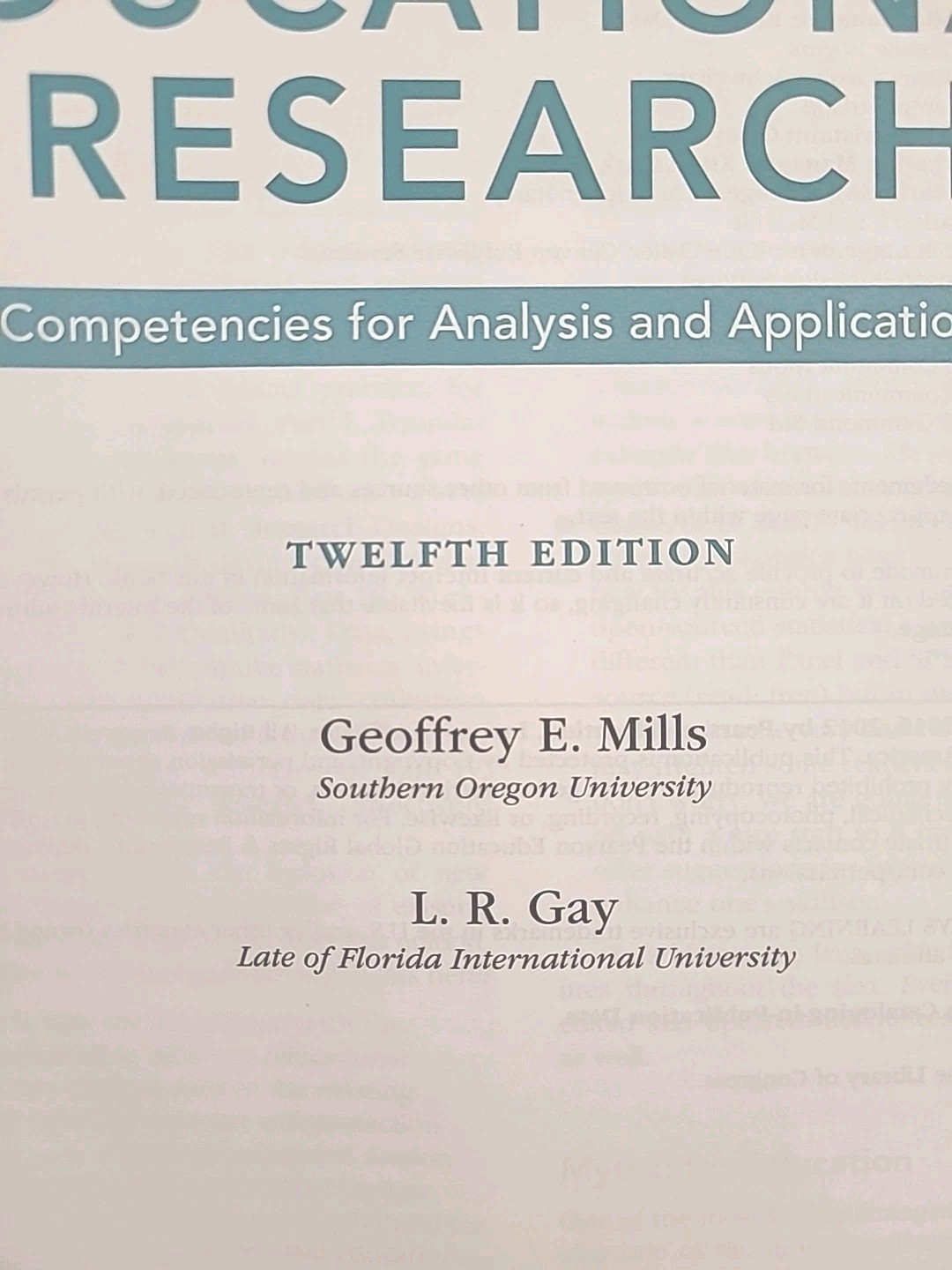Educational Research: Competencies for Analysis and Applications 12th Edition