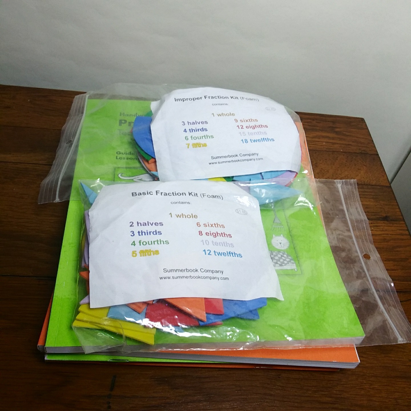 Handwriting Without Tears 4 Books Teacher Student Workbooks Math Foam Fractions