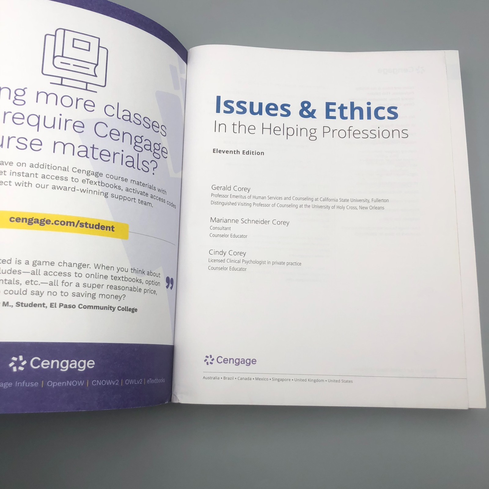Mindtap Course issues & Ethics in the Helping Professions – Read Description