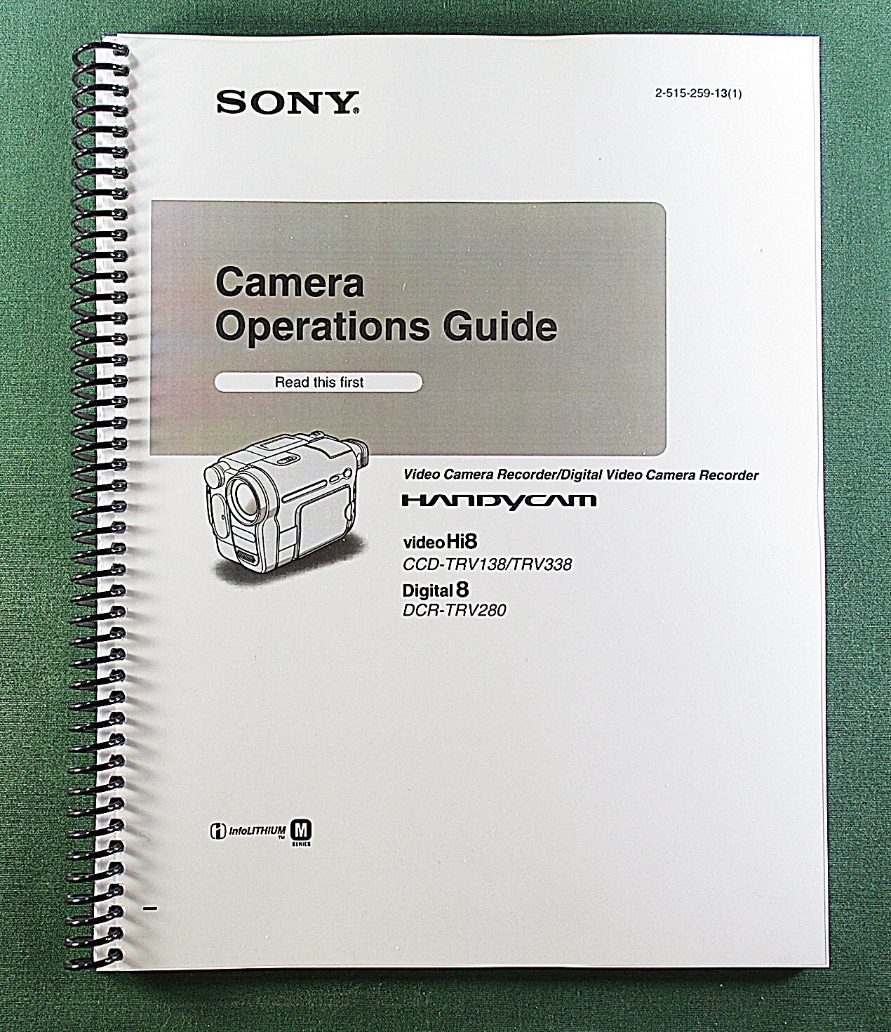 Sony CCD-TRV138 Instruction Manual: 112 Pages Coil Bound & Protective Covers!