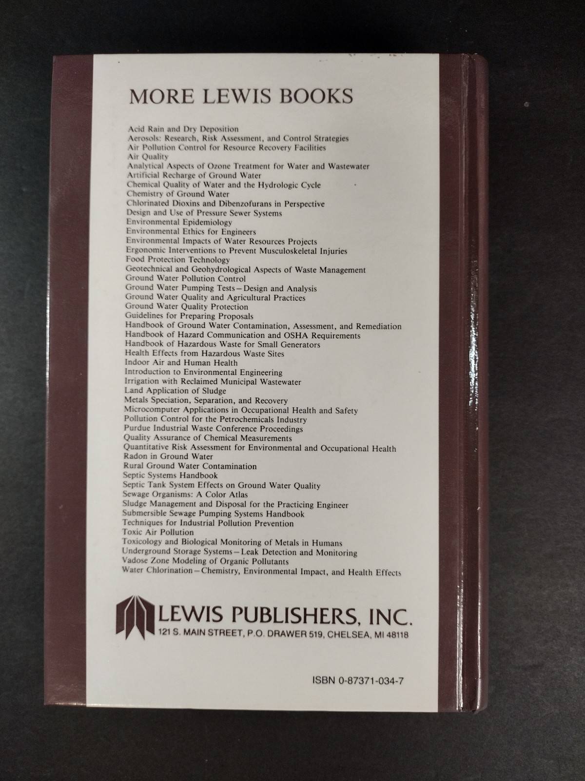 Metals Speciation, Separation And Recovery Book Lot