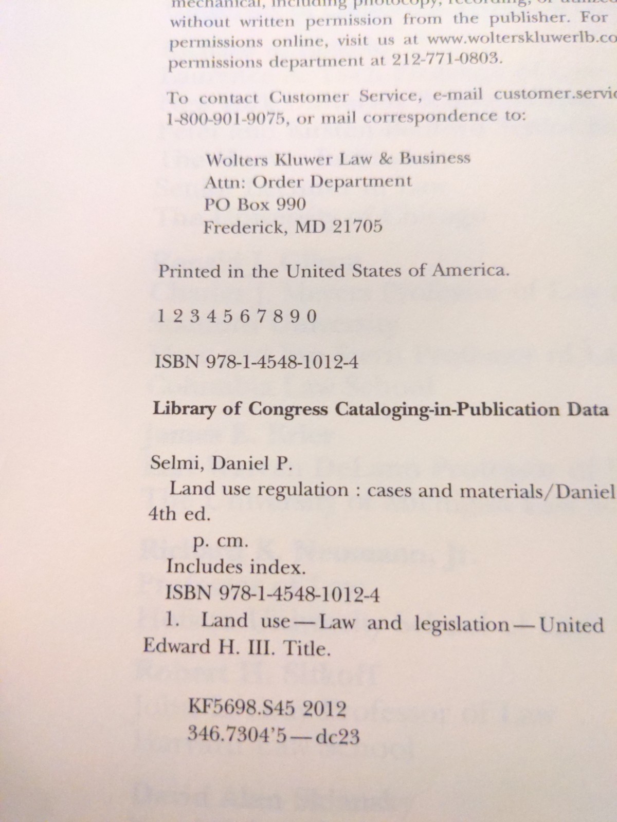 Aspen Casebook Ser.: Land Use Regulation : Cases and Materials by Edward H….