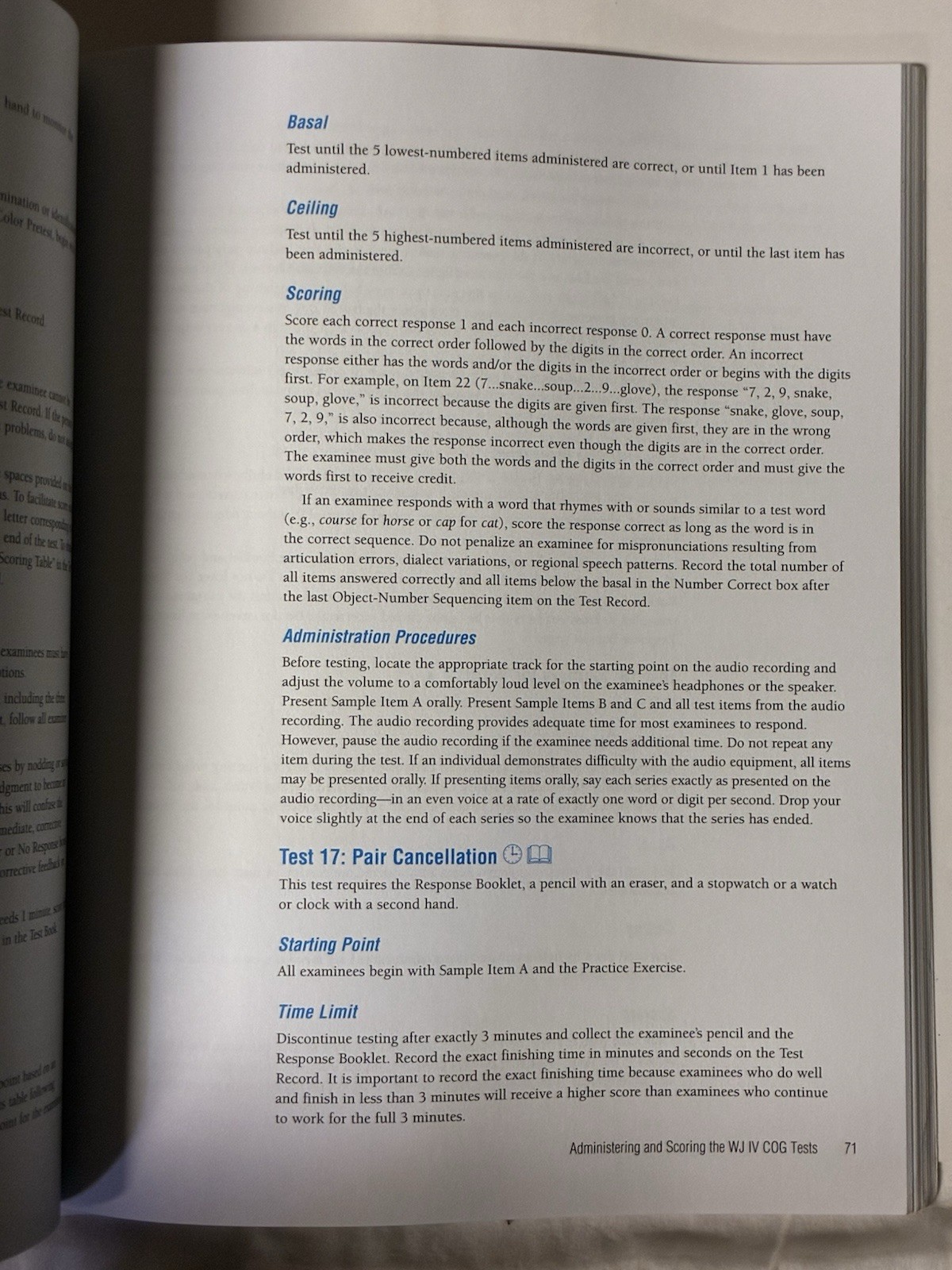 Woodcock-Johnson IV TESTS OF COGNITIVE ABILITIES Examiner’s Manual [Batteries]