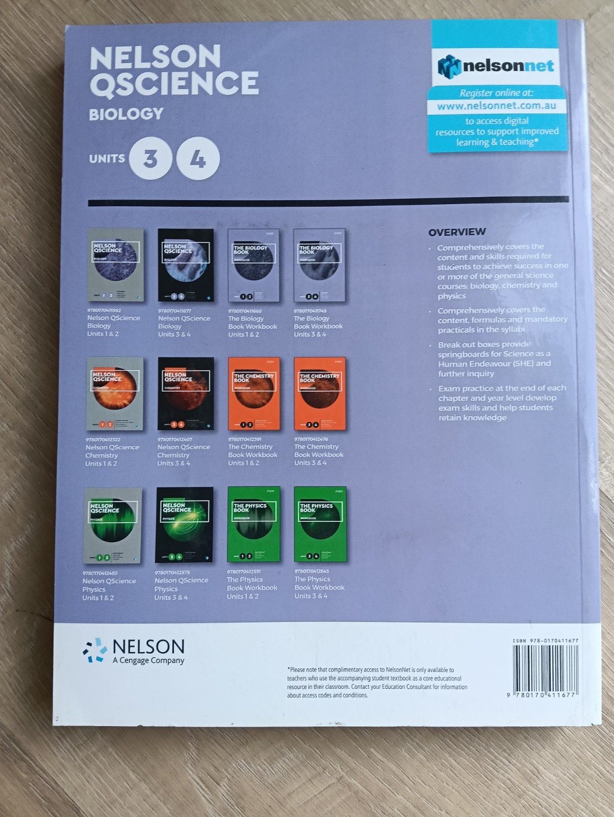 Biology Units 3 & 4 Nelson QScience Student Textbook – 338 Pages