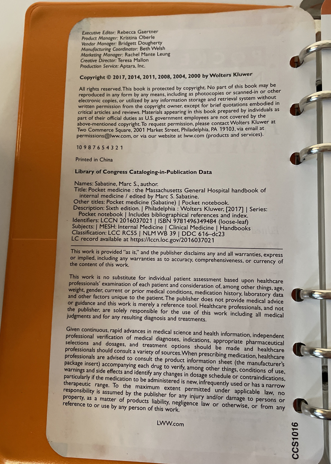Pocket Notebook Ser.: Pocket Medicine : The Massachusetts General Hospital…