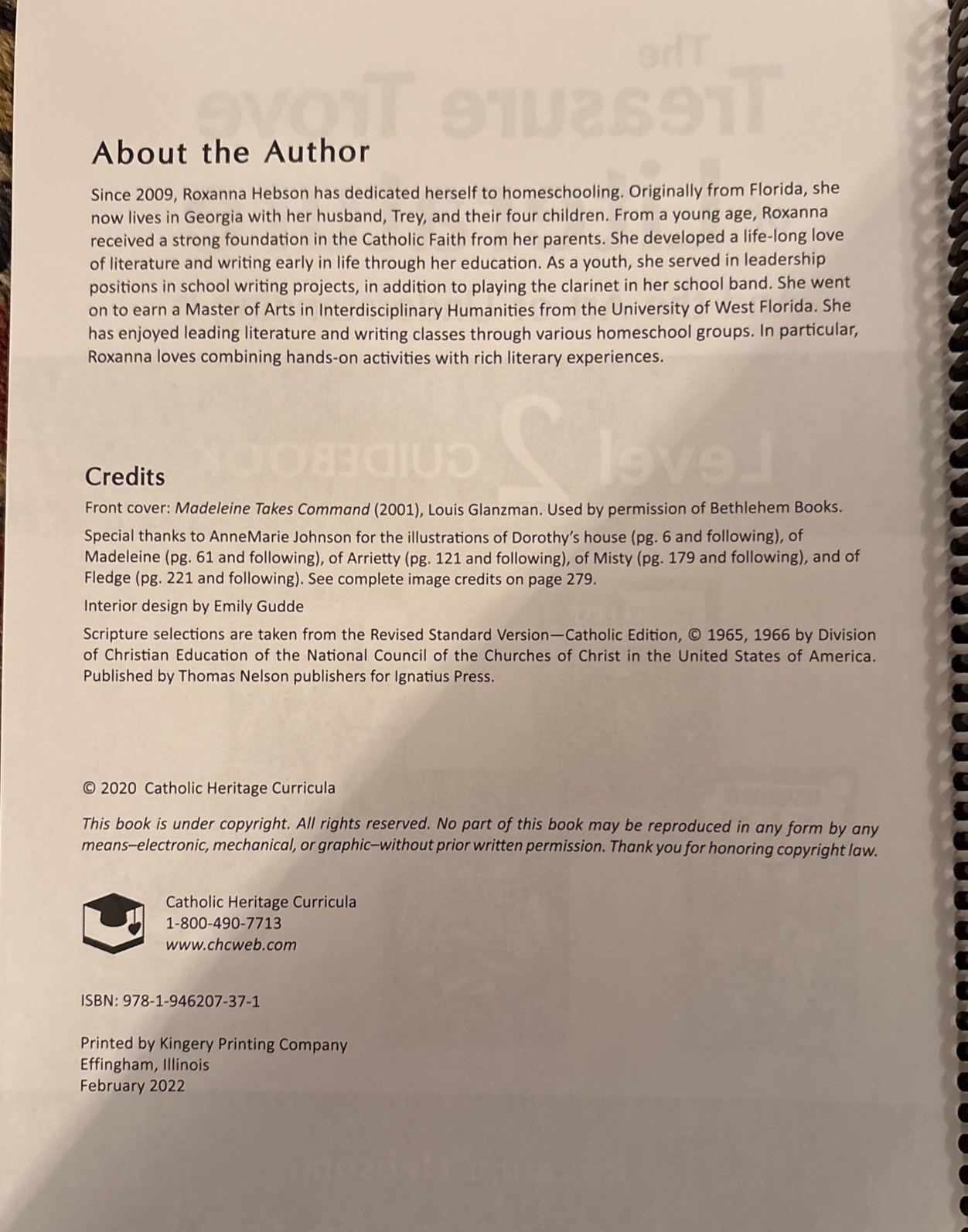 The Treasure Trove Of Literature Notebook Level 2 Catholic Heritage Curricula