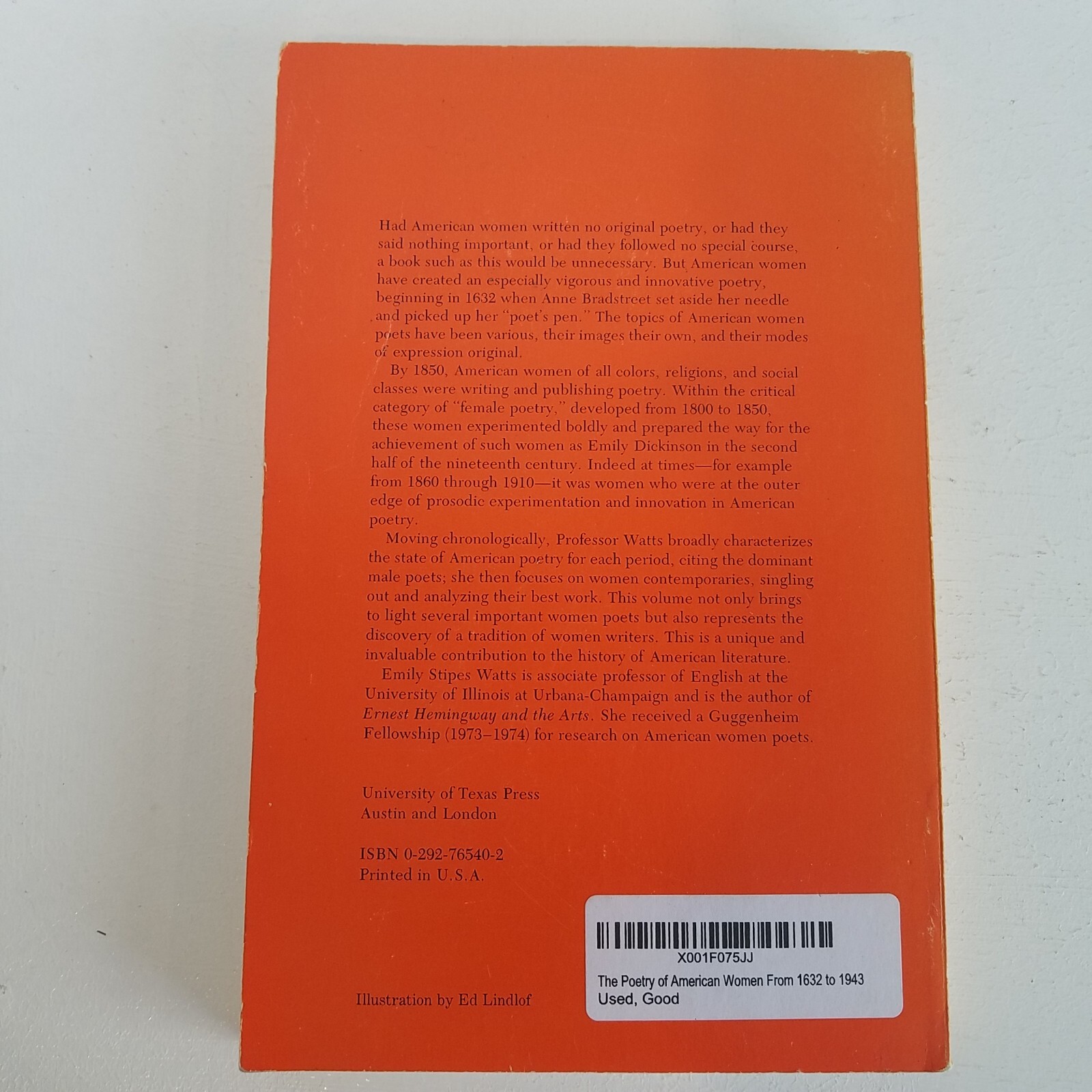 The Poetry of American Women from 1632 to 1945 by Emily Stipes Watts – Paperback
