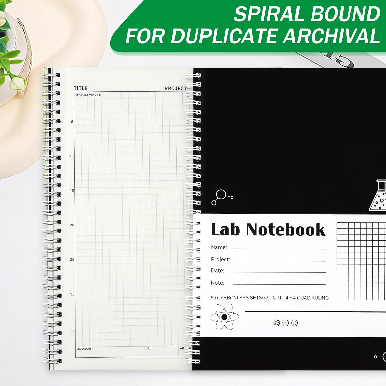 Carbonless Lab Notebook – 50 Carbonless Sets(8.5” X 11”), Carbon Copy Science