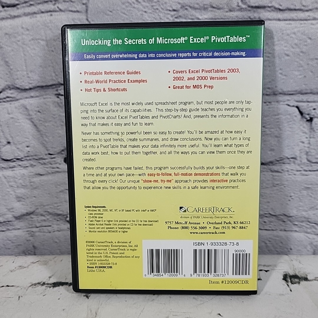 Title: Unlocking the Secrets of Microsoft Excel Pivot Tables CD ROM