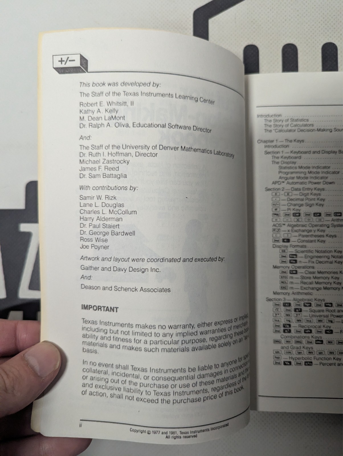 Calculator Decision-Making Sourcebook Second Edition by Texas Instruments 1981