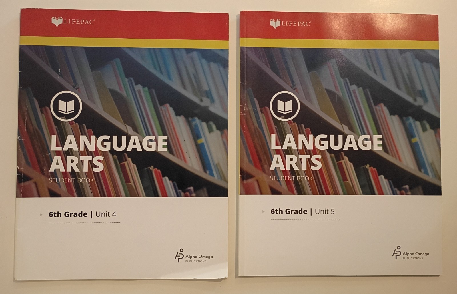 Lifepac Language Arts 6 Student Books Unit 4-8 + 10 AOP Homeschool Curriculum