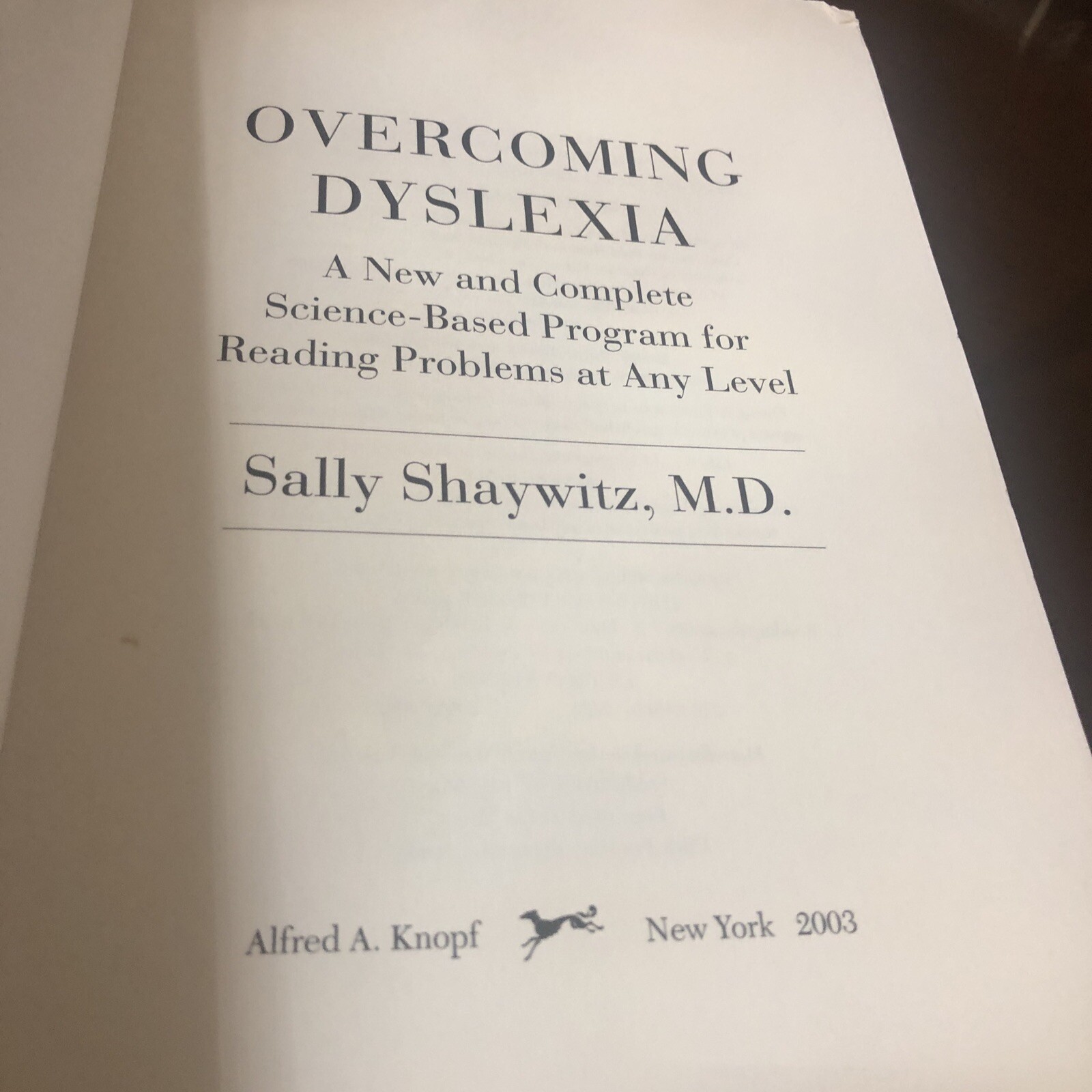 OVERCOMING DYSLEXIA by Shaywitz, Sally 2003 Hardcover Excelent Conditions