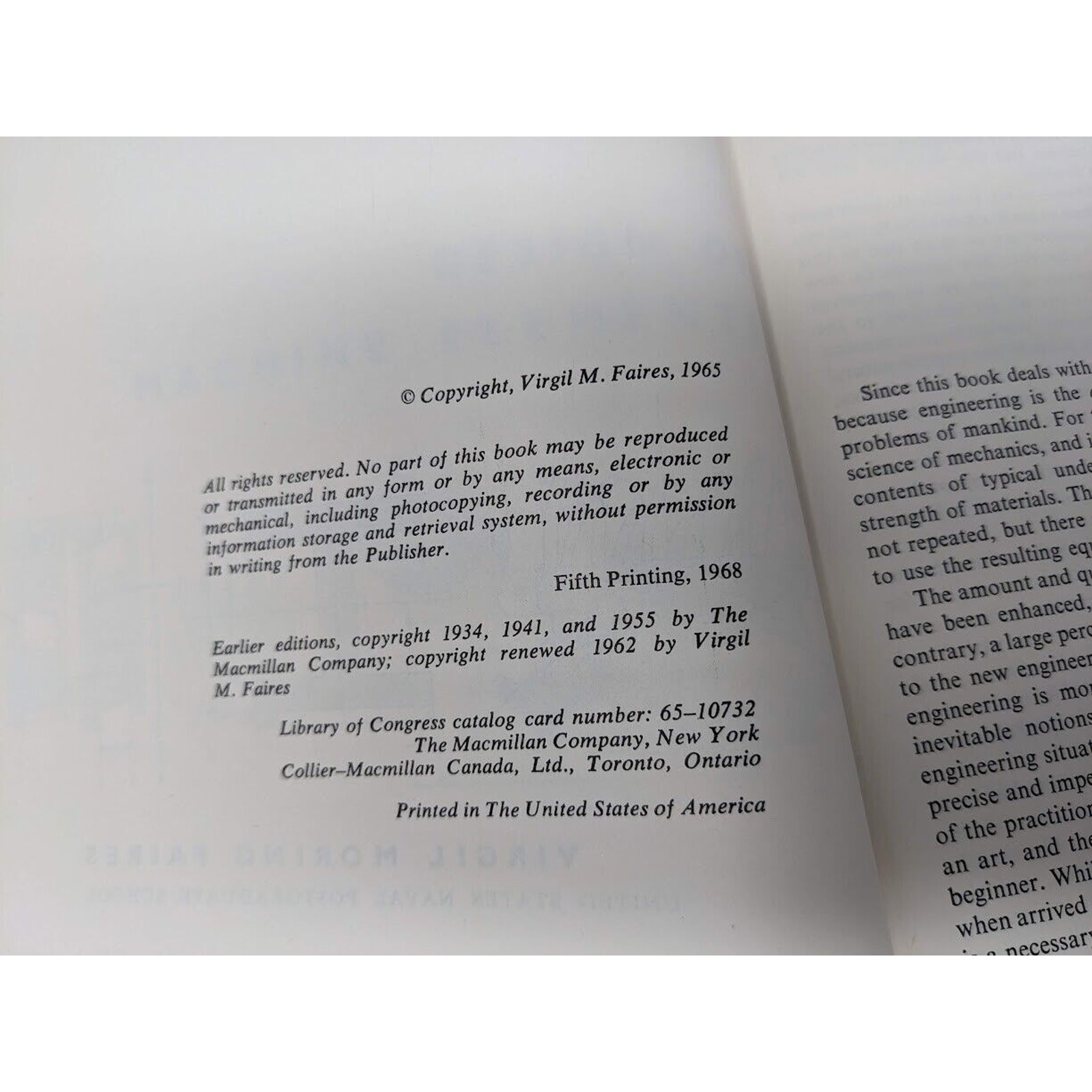 Vintage DESIGN OF MACHINE ELEMENTS (4TH EDITION) Hardcover Book 1968