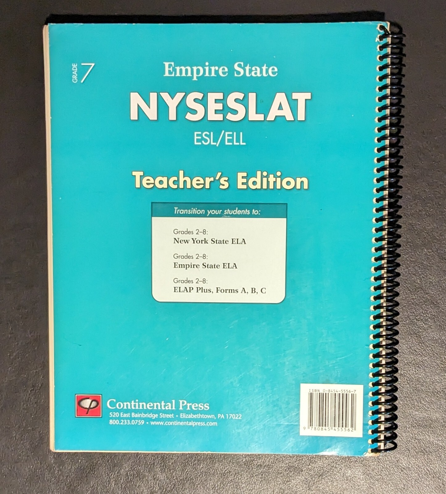 Continental Press Empire State NYSESLAT ESL/ELL Teacher’s Edition Grade 7