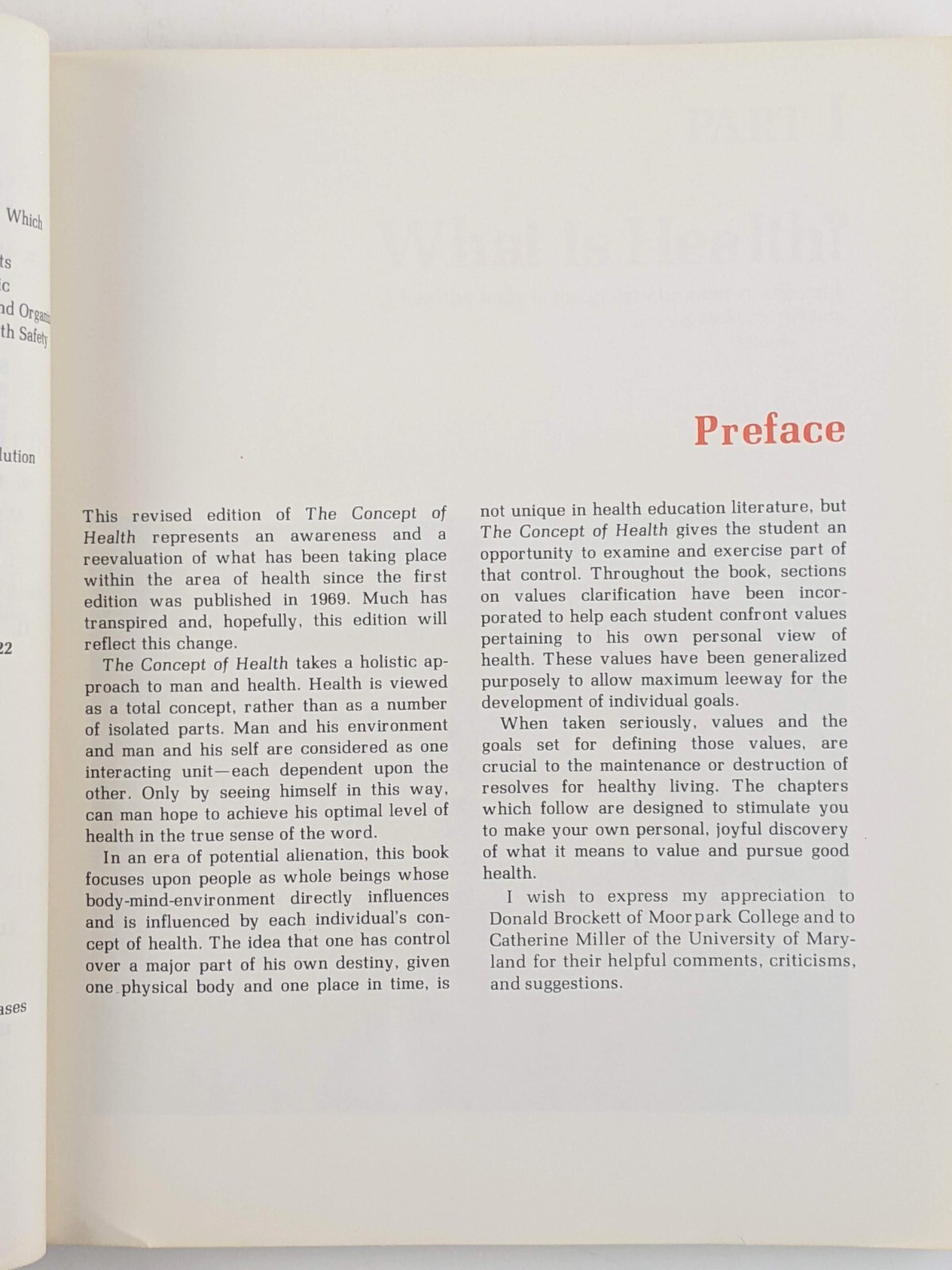 The Concept Of Health 2nd Edition (1973) Donald Read, Vintage Textbook