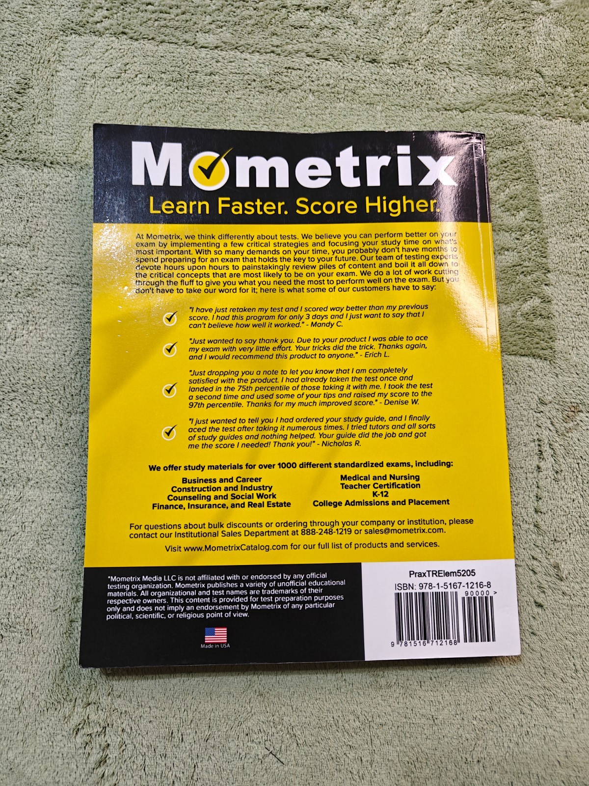 Praxis Teaching Reading Elementary Paperback, by Bowling Matthew Very Good