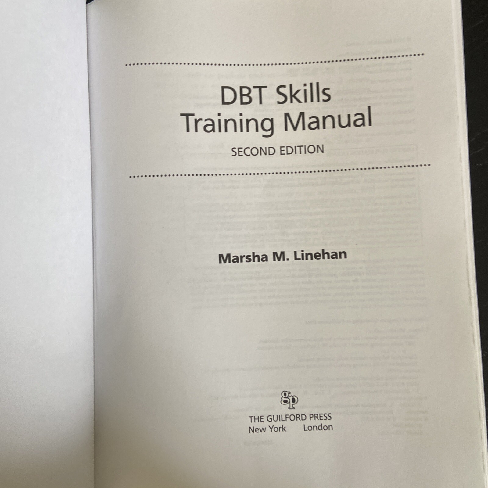 DBT Skills Training Manual, Second Edition -Very Good Condition, Paperback