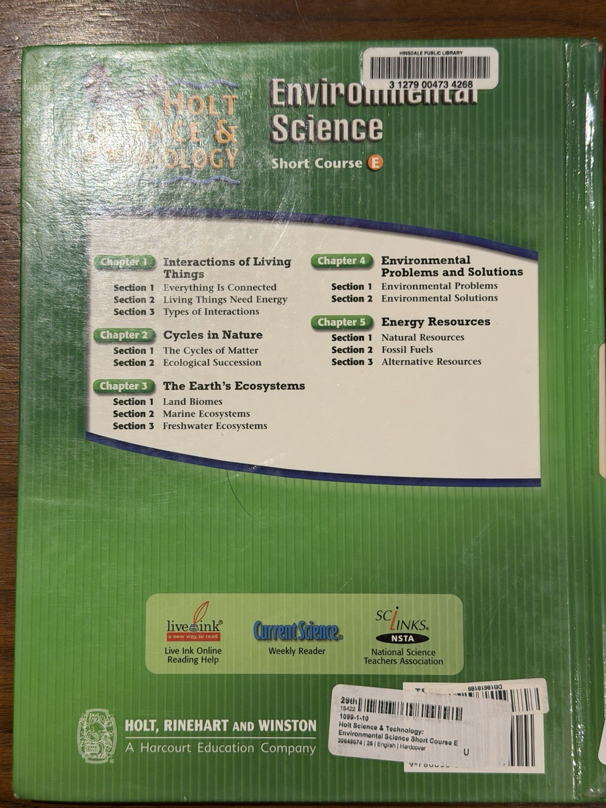 Holt Science & Technology Environmental Science HC 2006 Short Course Interactive