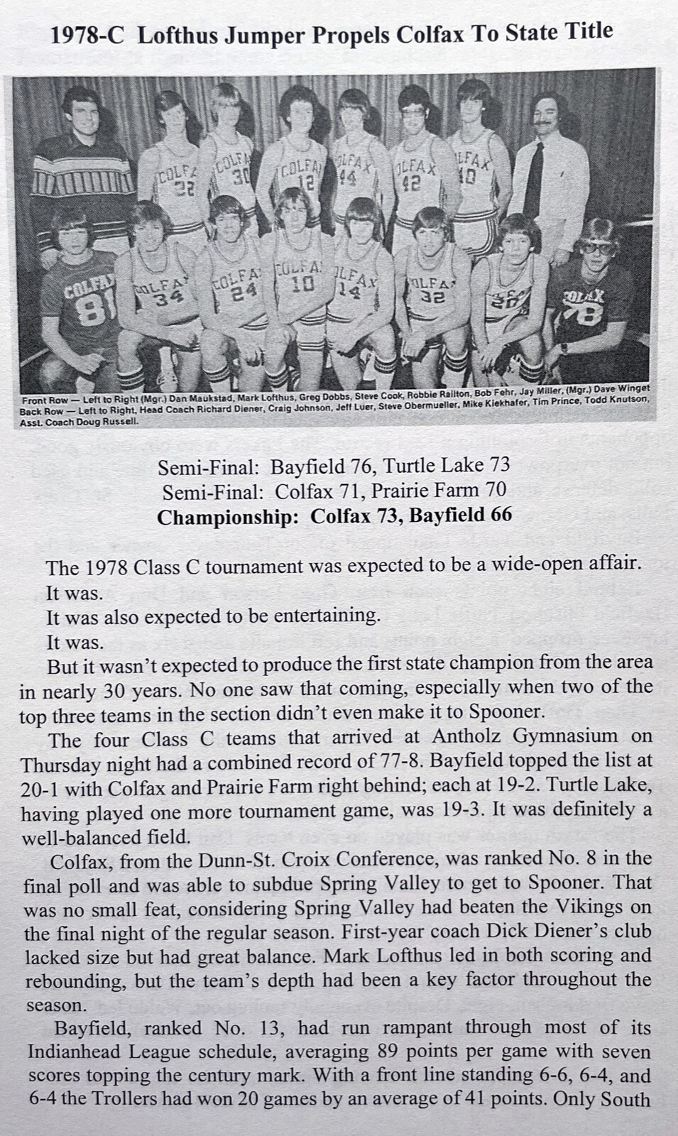 Destination Spooner: Sectional Basketball 1972-1990. By Carlo Kumpula.