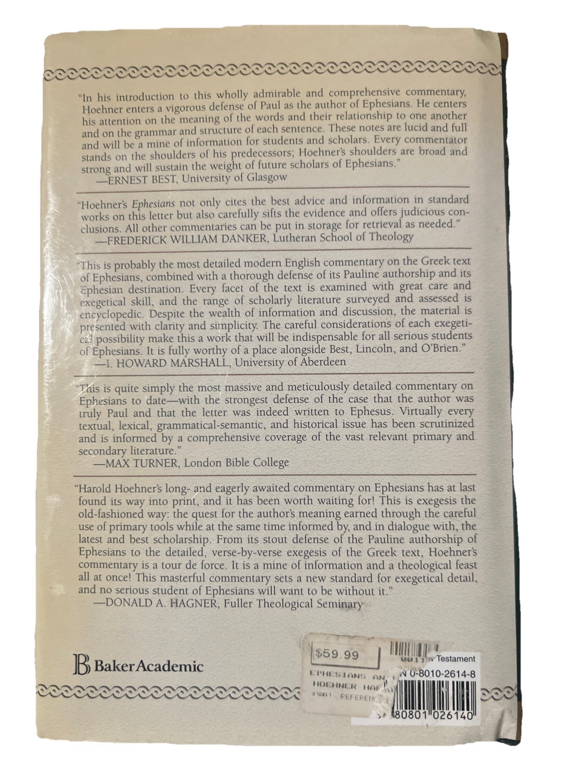 Ephesians Exegetical Commentary by Harold Hoehner Baker