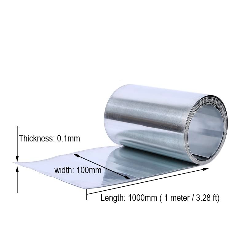 Rectangular High Purity Zinc Sheet 0.1mm Thick | Ideal for Research Projects
