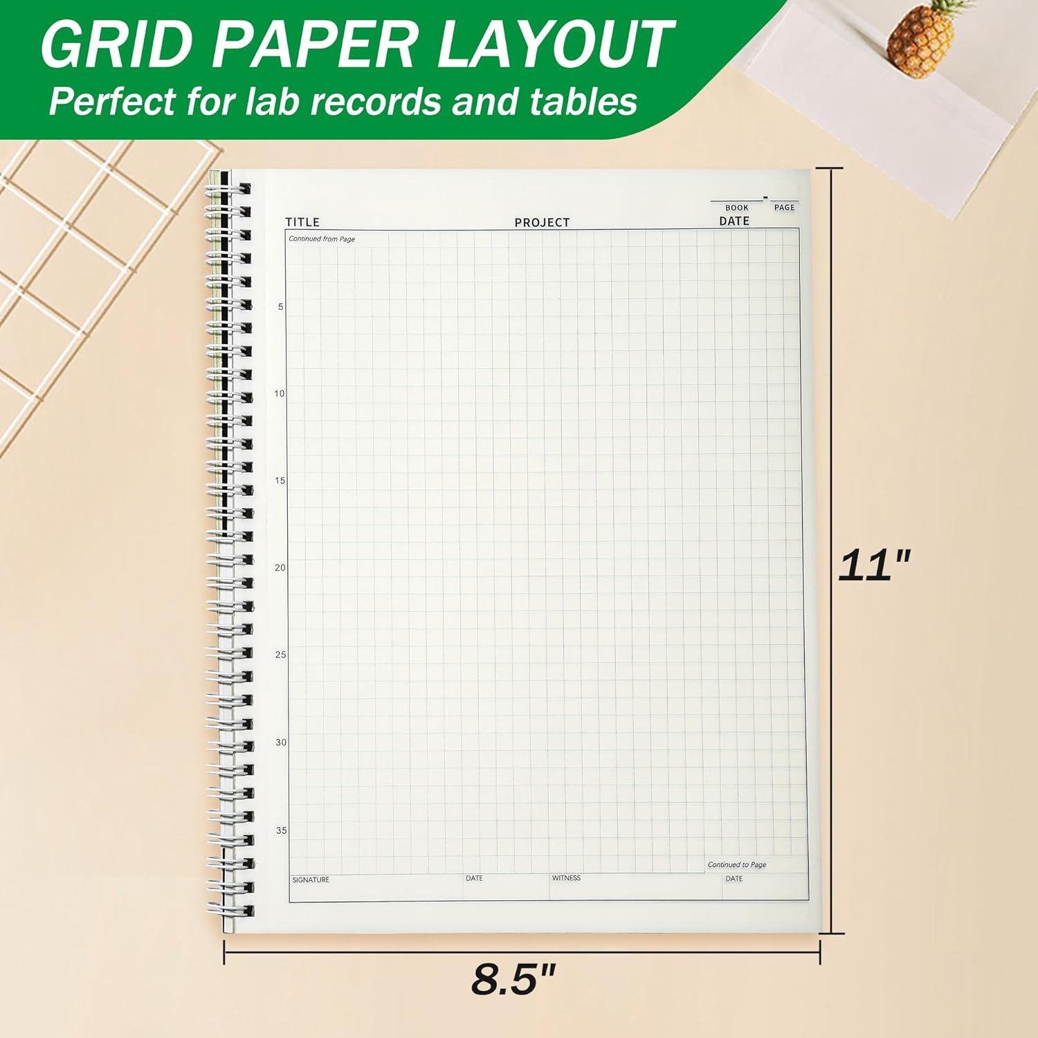 Carbonless Lab Notebook – 50 Carbonless Sets(8.5” X 11”), Carbon Copy Science