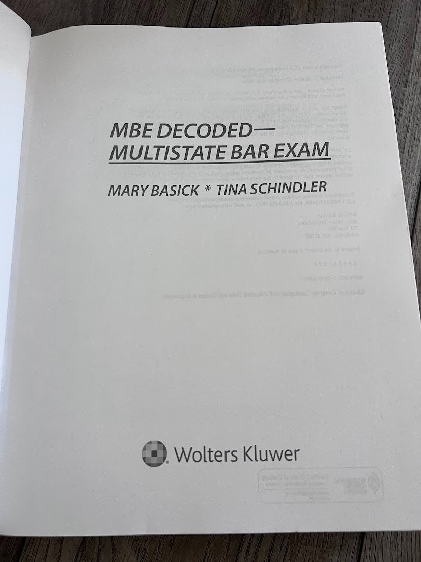 MBE Decoded Multistate Bar Exam Basick Schindler 2021 Bar Prep MBE Study Guide