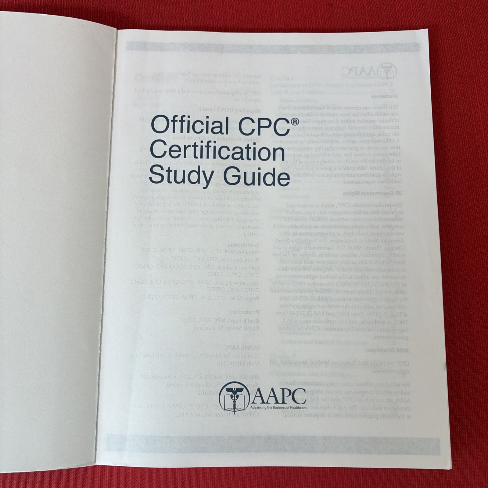 OFFICIAL CPC CERTIFICATION STUDY GUIDE 2016 By Aapc