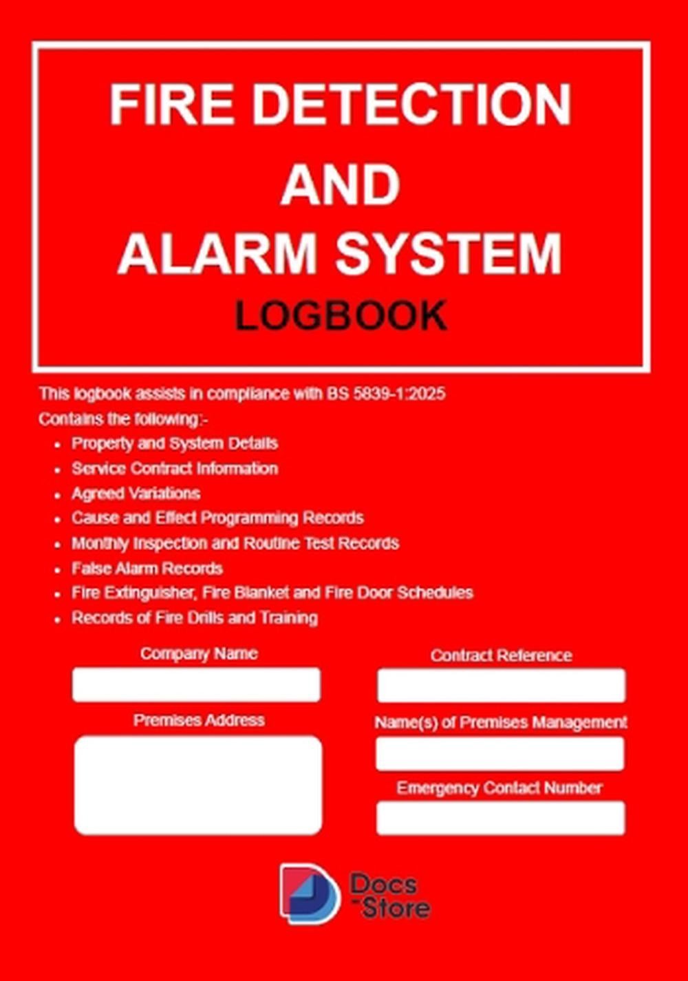 Fire Detection and Alarm System Logbook by Docs-Store Paperback Book