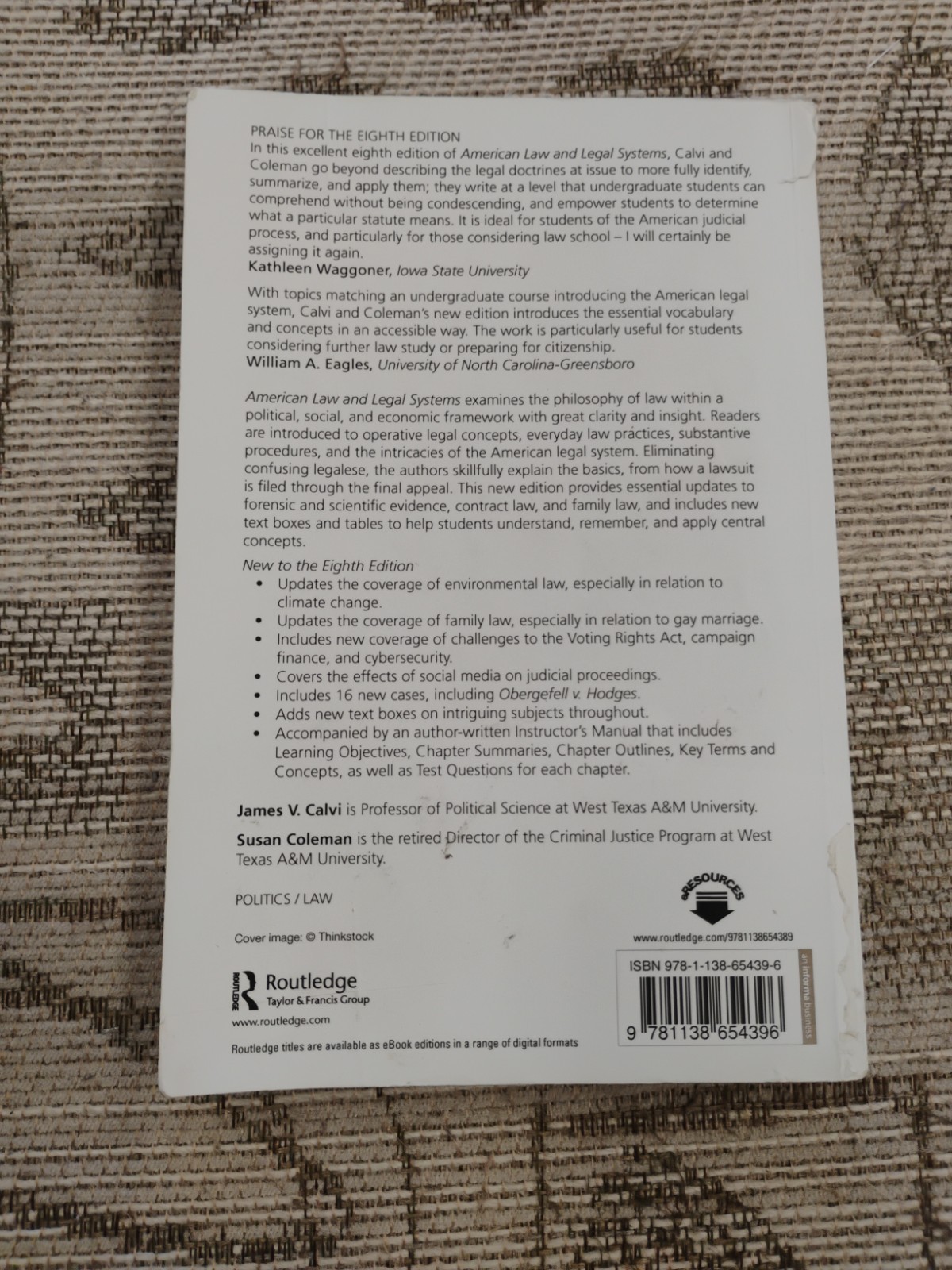 American Law and Legal Systems by Susan Coleman and James V. Calvi (2016, Trade