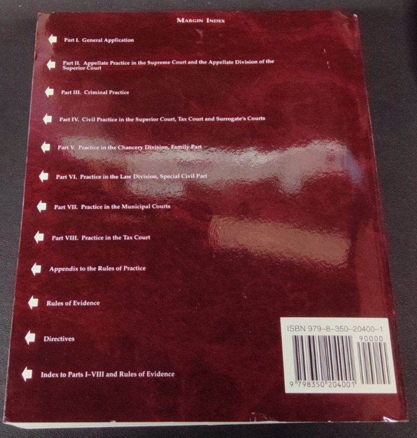 New Jersey Rules of Court Vol. 1 State 2026 Paperback
