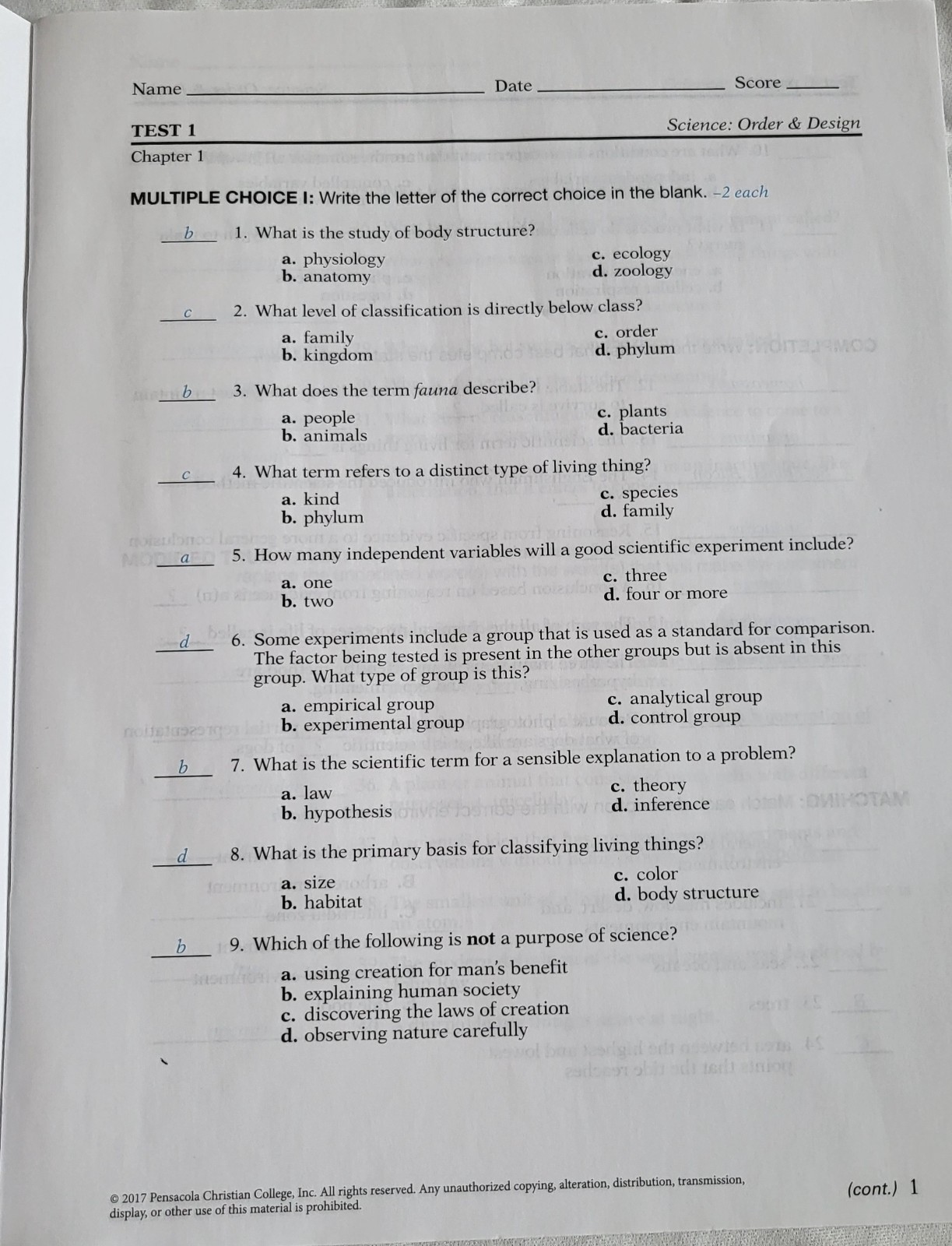 Abeka Grade 7 Science Order & Design, 2nd Edition (Current), Complete Set,