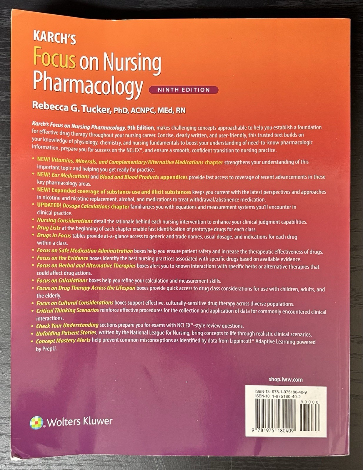 Karch’s Focus on Nursing Pharmacology by Rebecca Tucker w/ ACCESS CODE