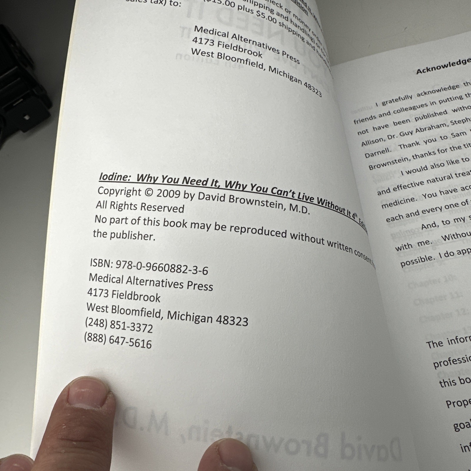 Iodine Why You Need It, Why You Can’t Live Without It David Brownstein MD 4th Ed