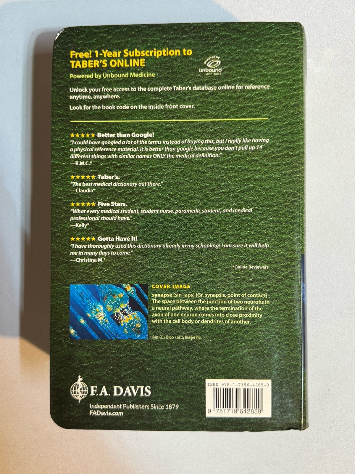 Taber’s Cyclopedic Medical Dictionary by Donald Venes – 2021, Unused Access Code