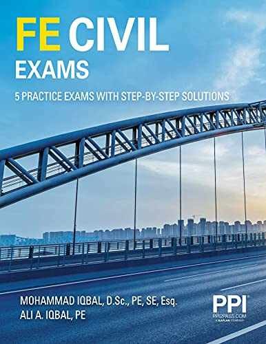 PPI FE Civil Exams – Includes 5 Full – Paperback, by Iqbal DSc PE – Very Good