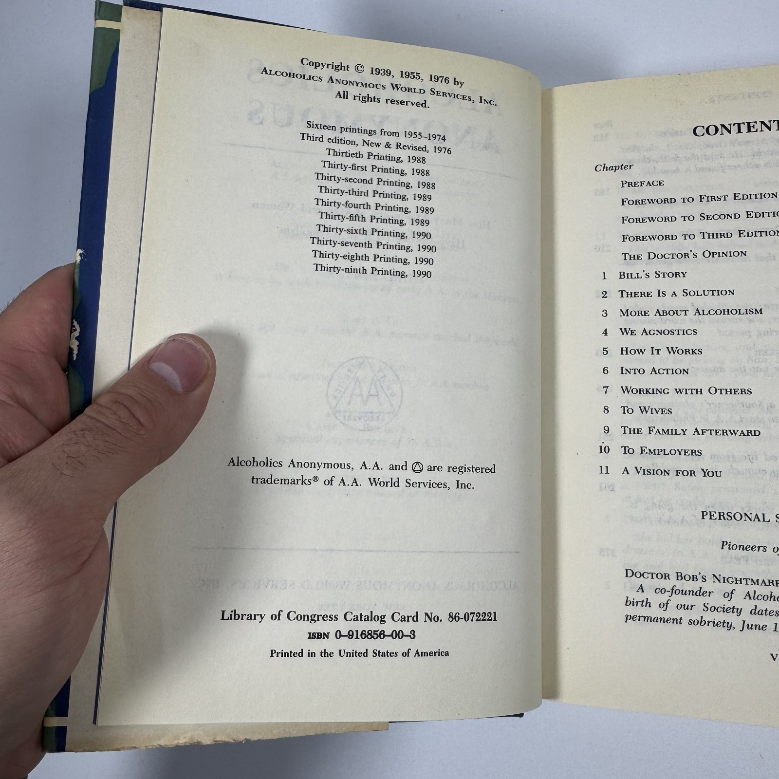 AA Big Book Hardcover Alcoholics Anonymous 1976 3rd Edition Rare 39th