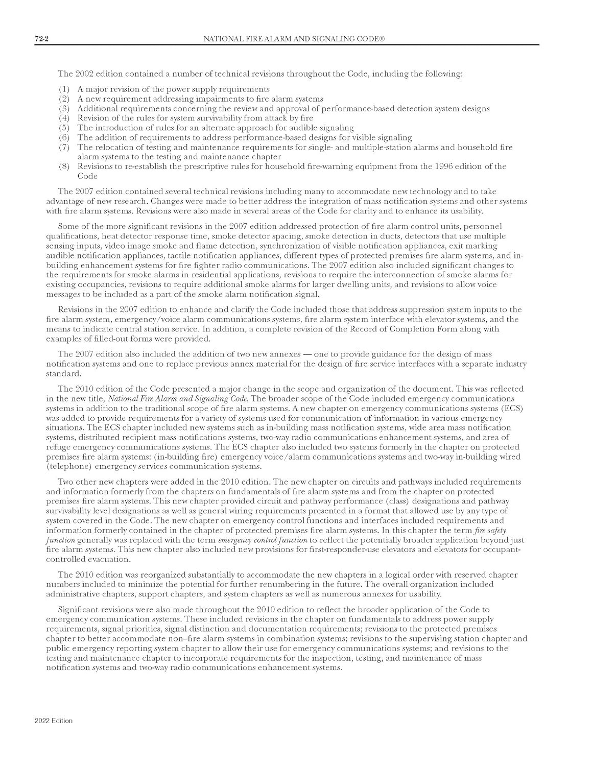 NFPA 72, National Fire Alarm and Signaling Code, 2022 Edition