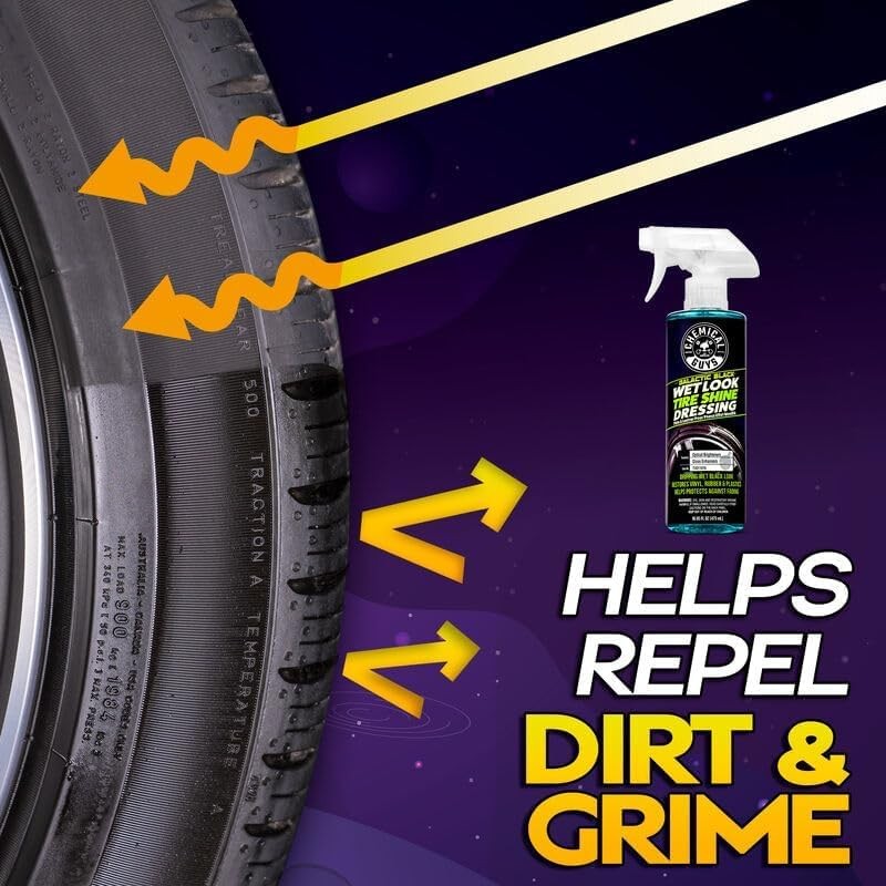 Galactic Black Wet Look Tire Shine Dressing, for a Whole New Level of Shine a…