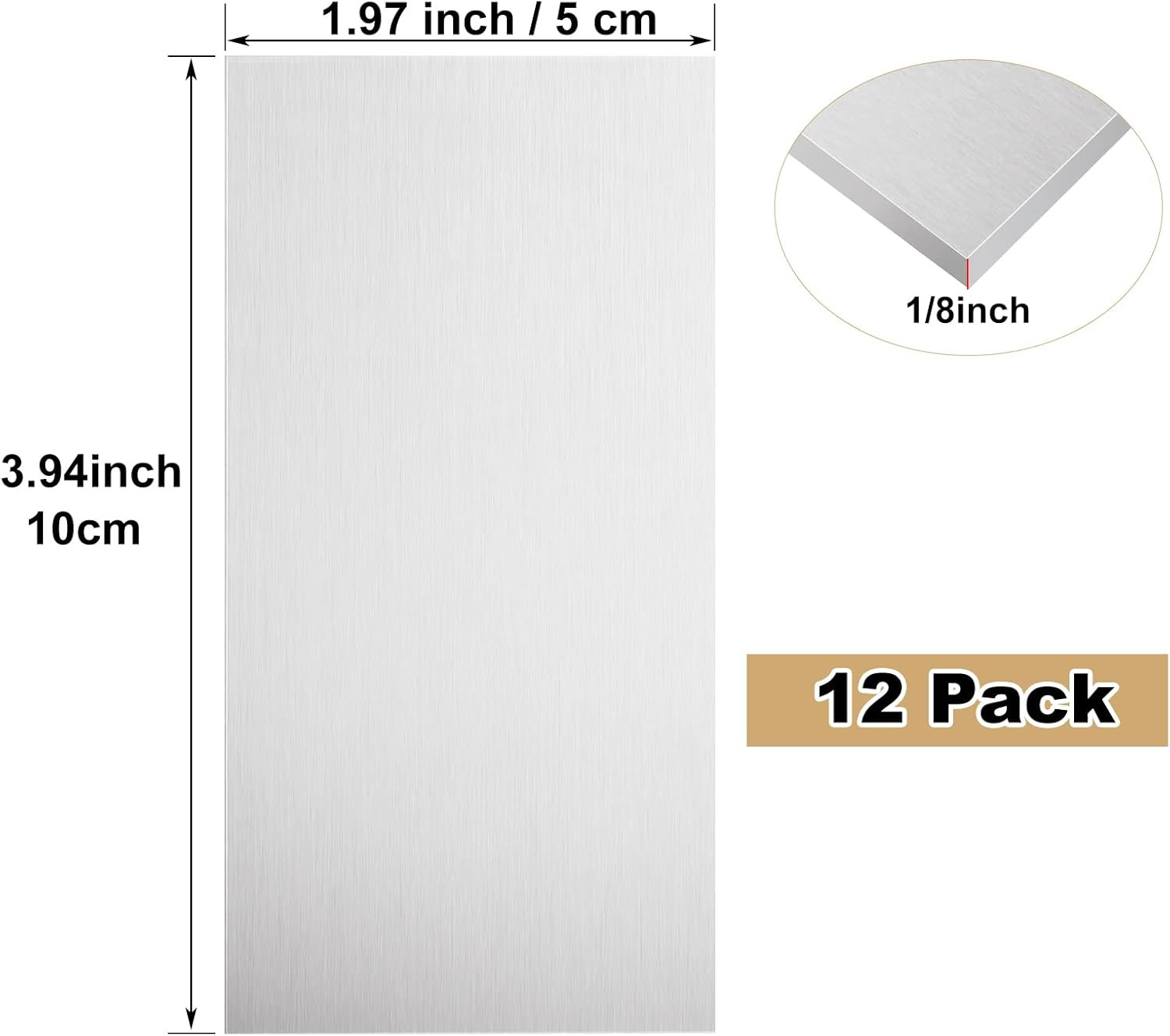 Welding Coupons – 12Pack 6061 T6 Aluminum Sheet Metal 2 X 4 X 1/8 Inch Aluminum