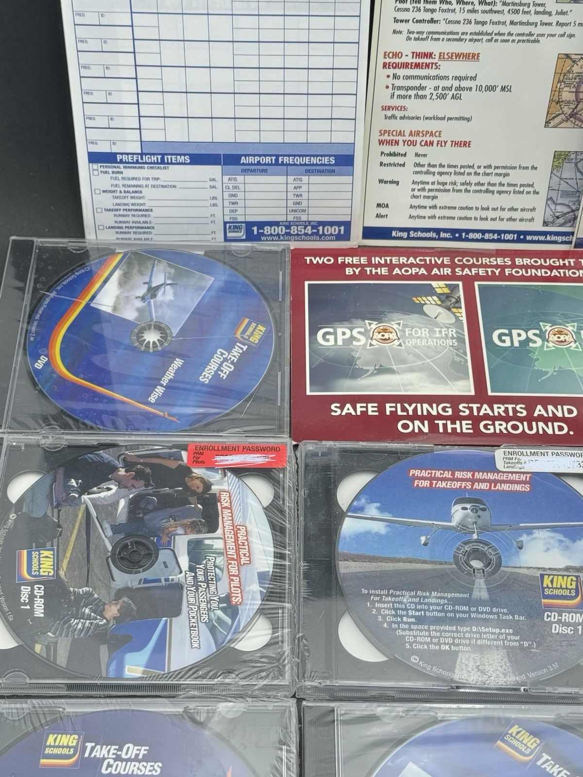 King Schools – 13 DVD & 4 CD-ROM Lot w/Study Guides Aviation Flight Courses NEW