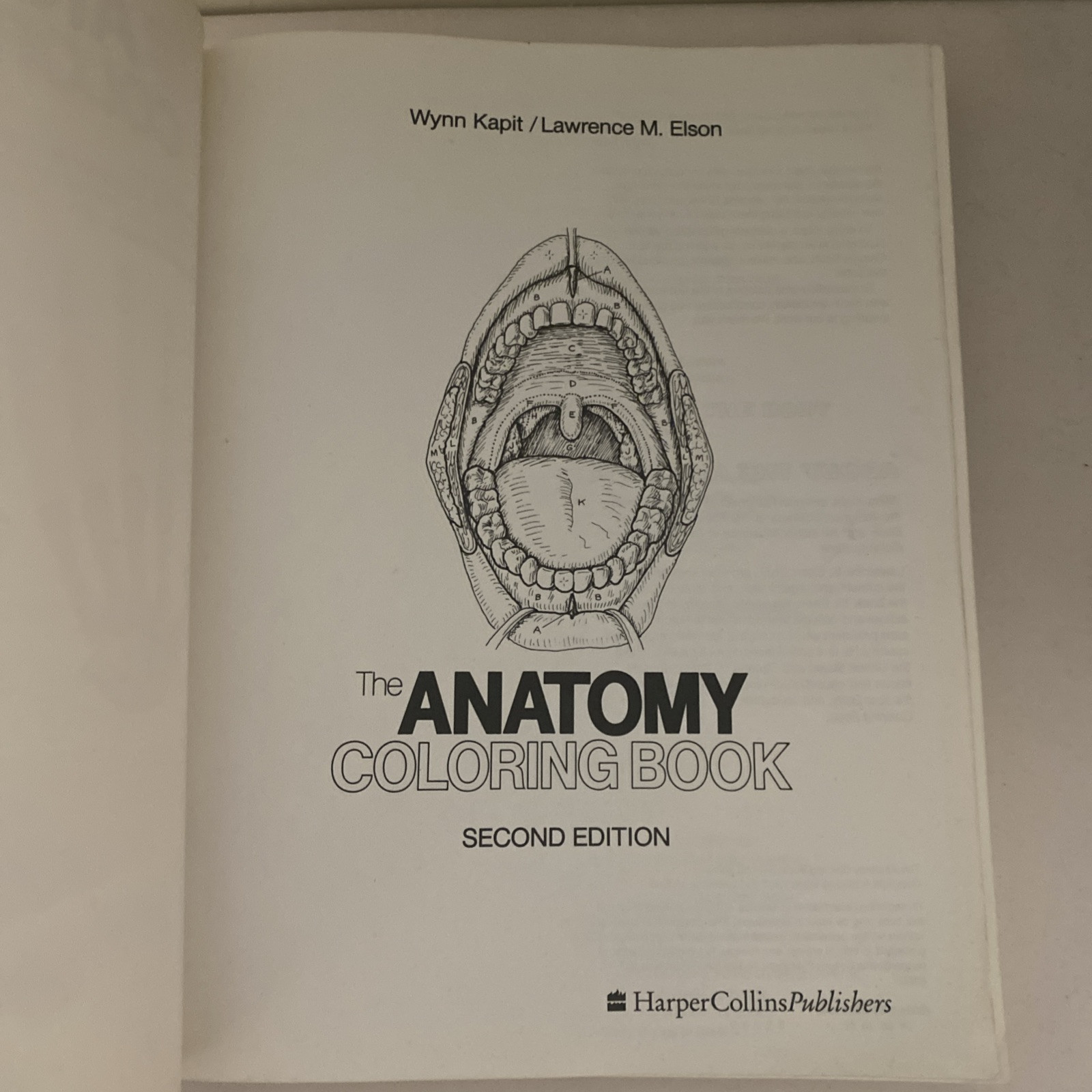 The Anatomy Coloring Book By Wynn Kapit & Lawrence M. Elson 2nd Edition
