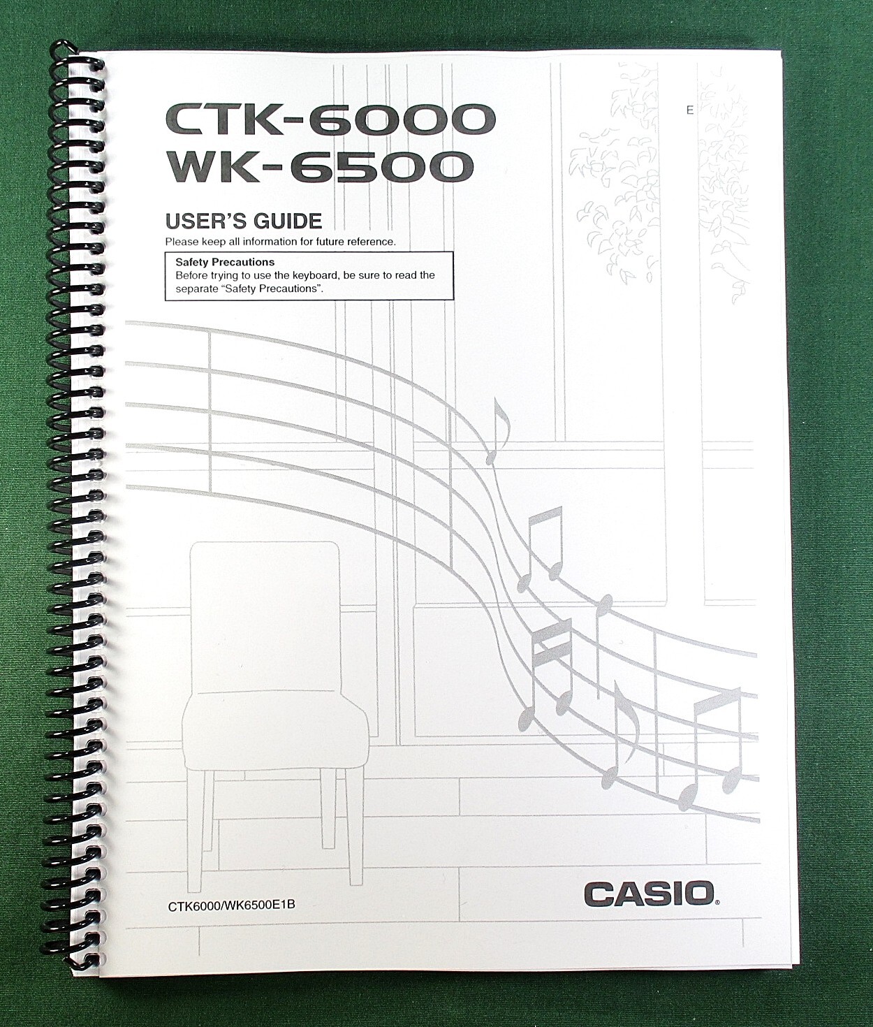 Casio WK-6500 Instruction Manual: 132 Pages Coil Bound & Clear Covers!