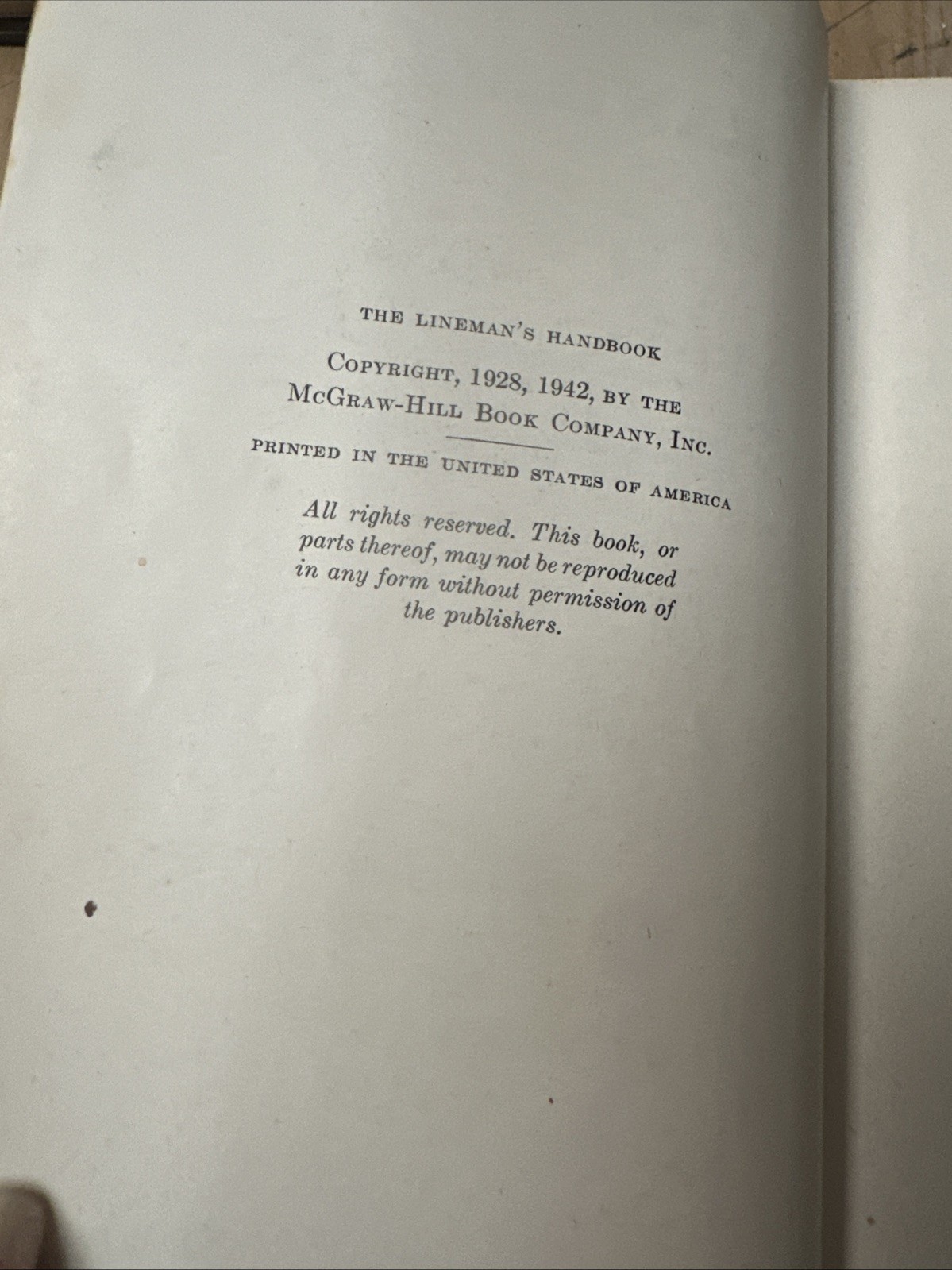 The Lineman’s Handbook Kurtz Second Edition 1942