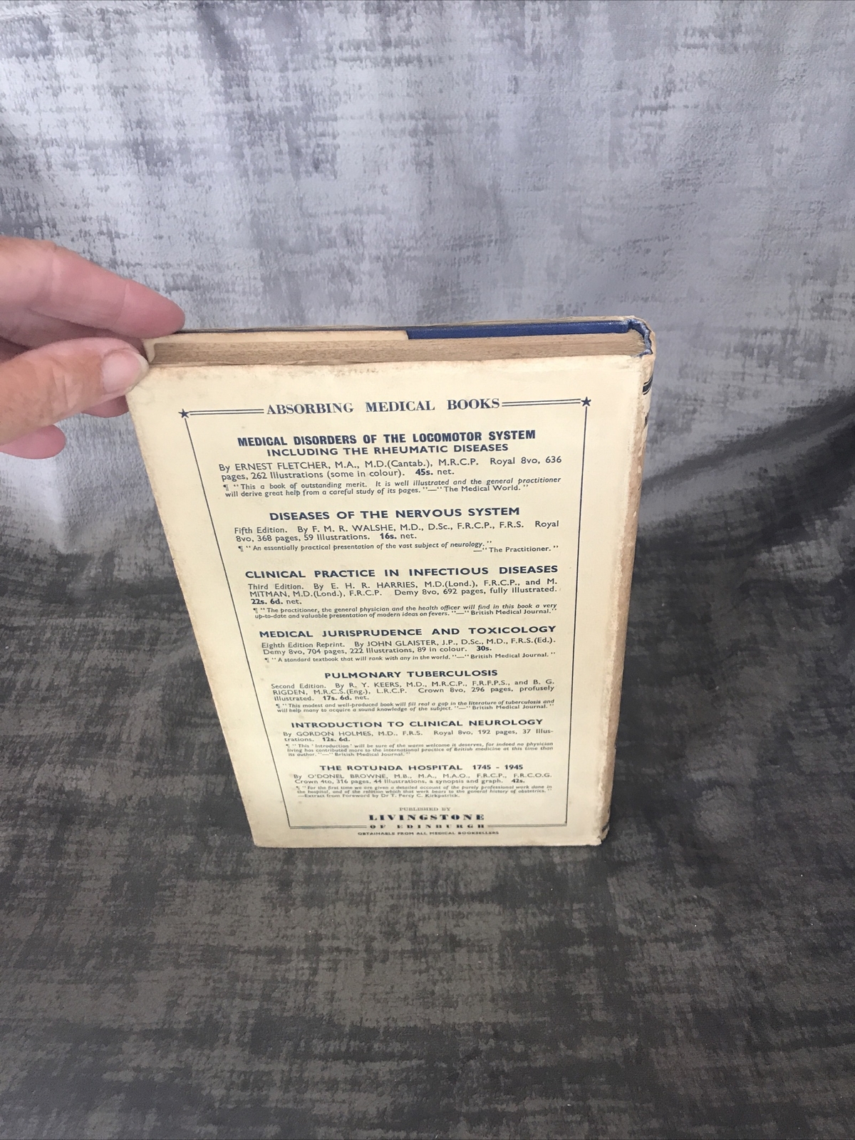 Medicine By A E Clark Kennedy Volume One & Two HB DJ Rare 1949 E & S Livingstone