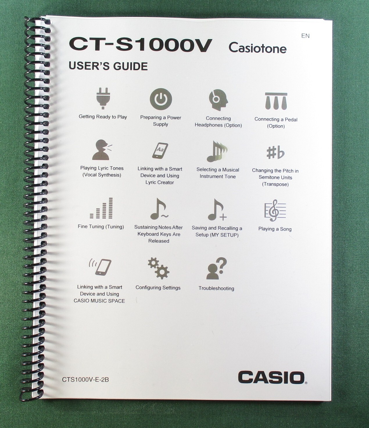 Casio CT-S1000V Instruction Manual: 355 Pages Coil Bound & Protective Covers!